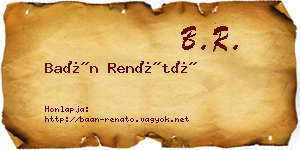 Baán Renátó névjegykártya